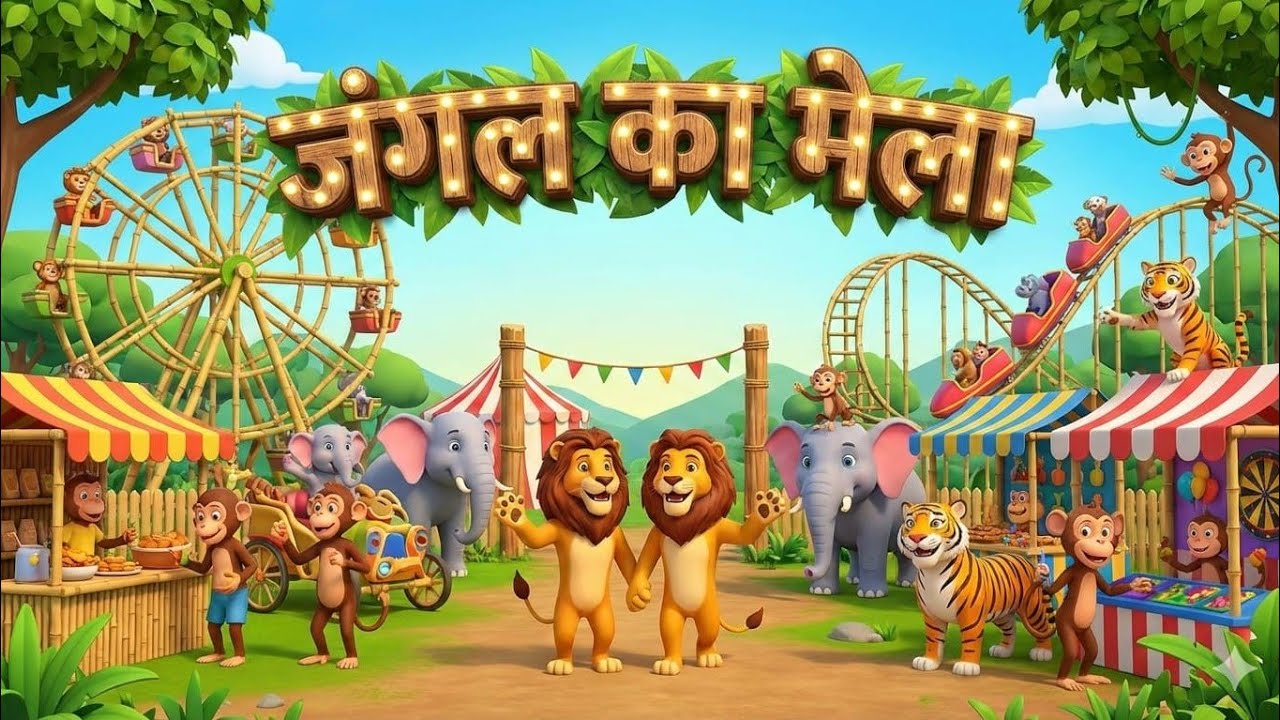 Jungle Me Aya Mela Song☺️ MiniRhymeHub #NurseryRhymes #KidsSongs #ChildrensMusic #KidsEntertainment 