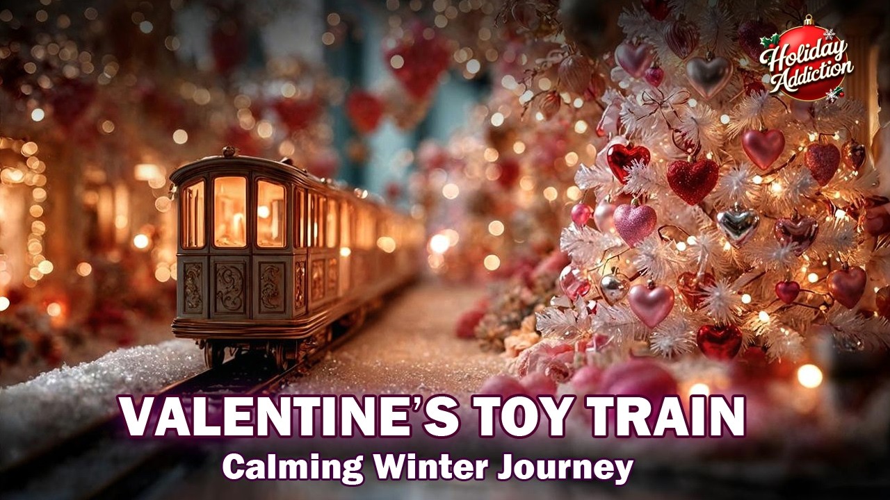 8 Hour Valentine’s Toy Train Journey - Winter Ambience For Cozy Vibes