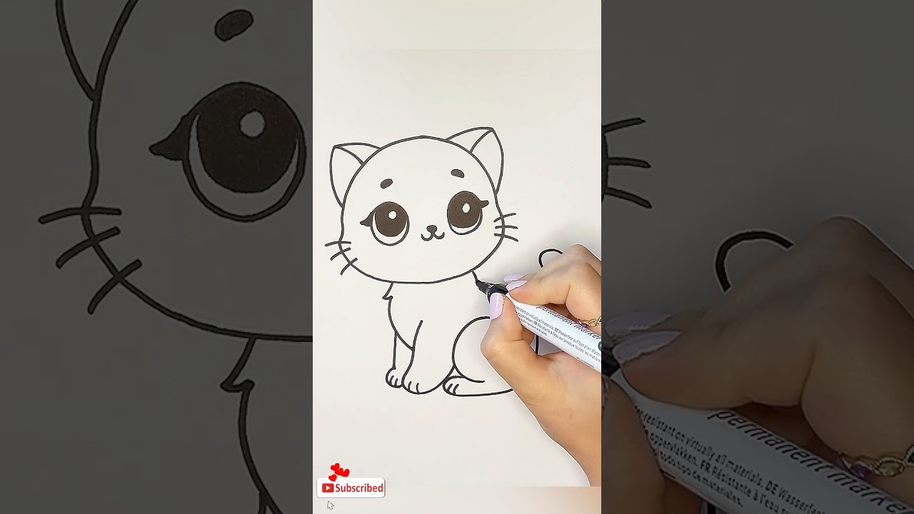 How to Draw a Cute Cat: Simple and Fun Drawing Tutorial! 🐱🐾🎨