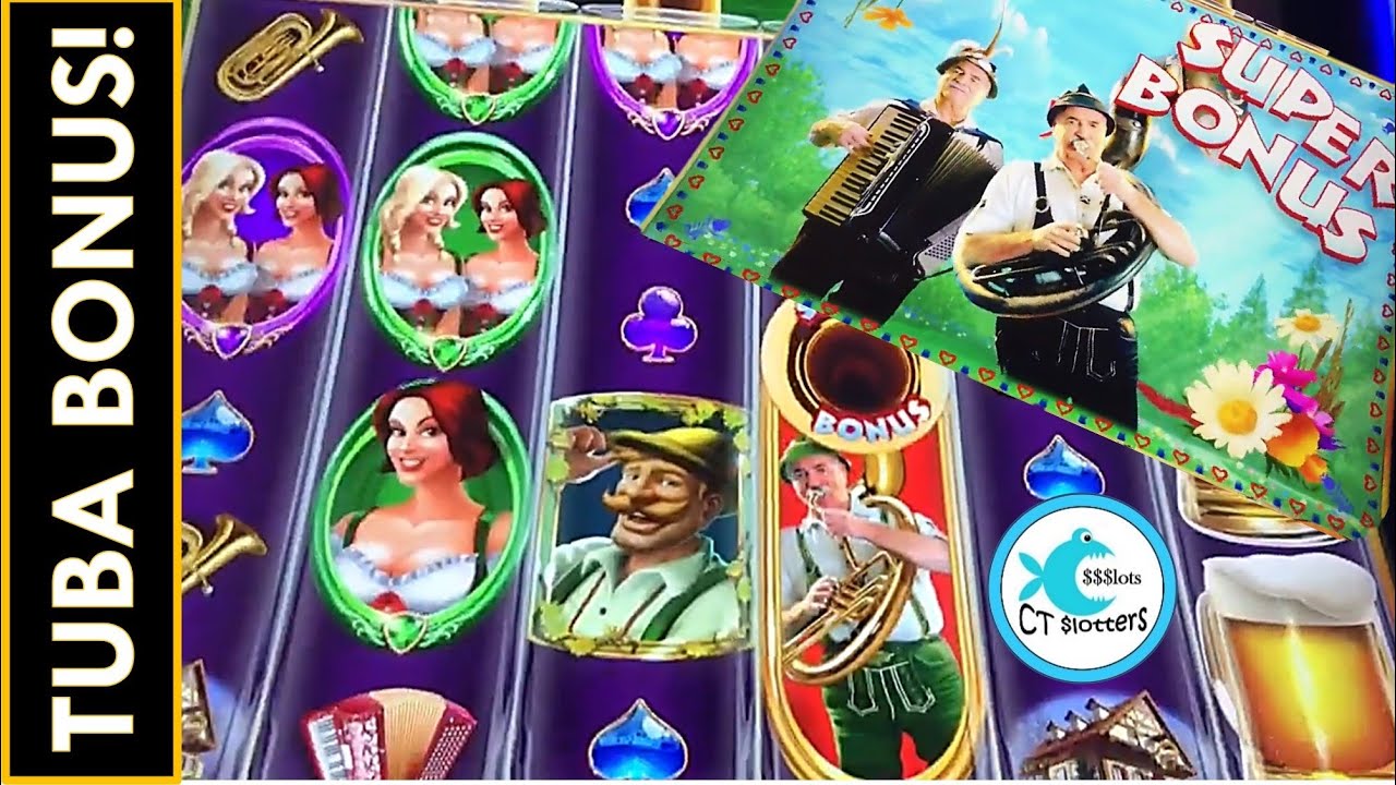 HANS BLEW HIS TUBA FOR ME! I GOT THE SUPER BONUS!  HEIDI & HANNAH'S BIERHAUS SLOT MACHINE BONUSES!