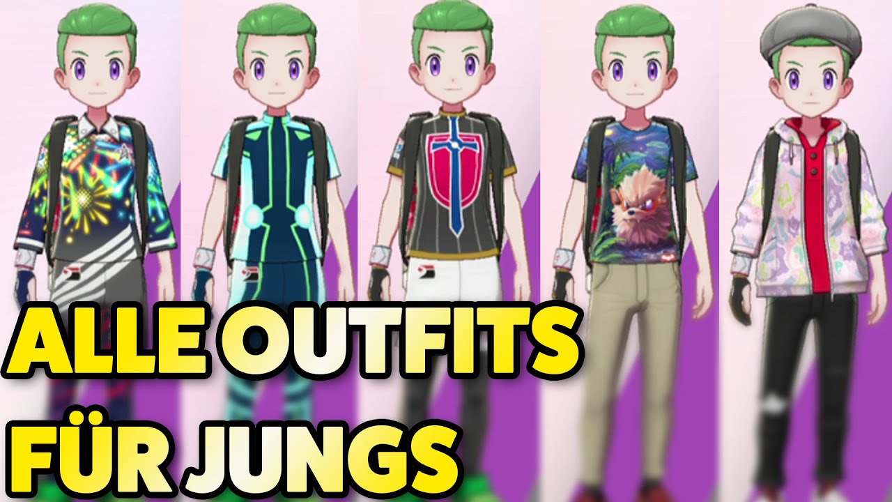 👖 Alle Outfits für Jungs (inkl. GEHEIME Kleidung) in Pokemon Schild und Schwert + Alle Frisuren