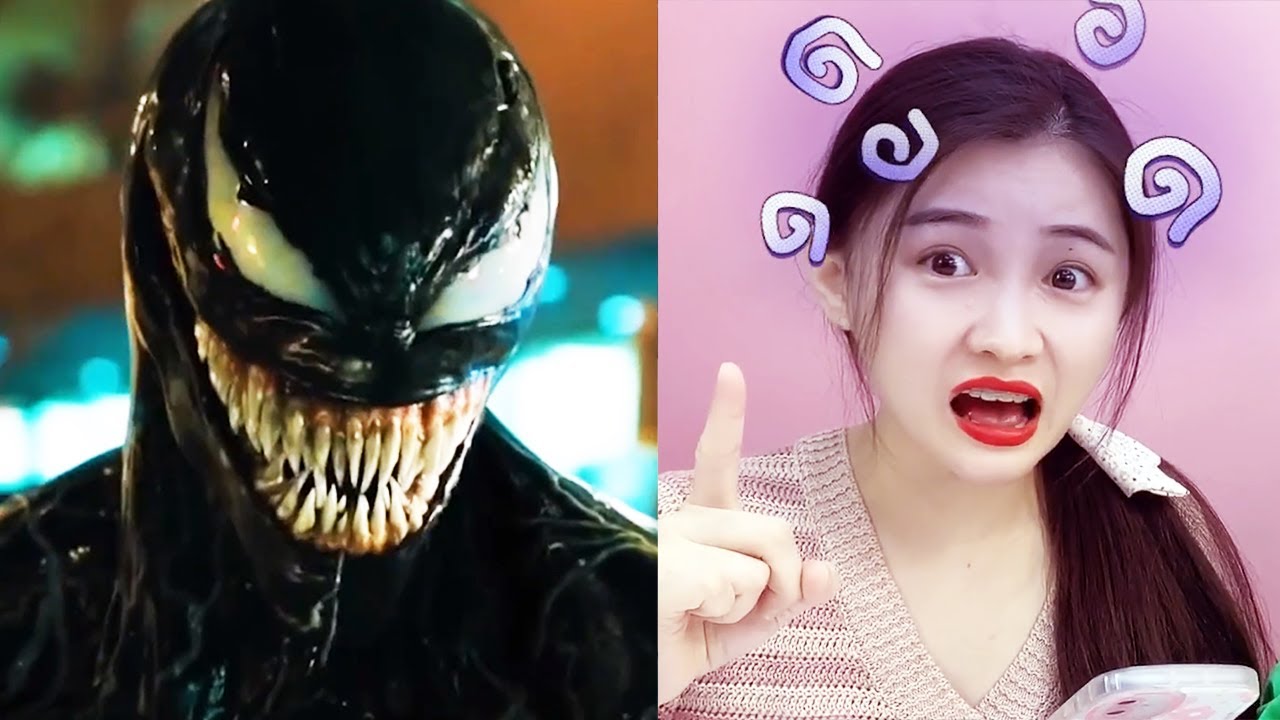 Супер легкий способ DIY Venom! Вы готовы быть Symbiote? |. Slime Magnètico DIY | Смешная плейшоп