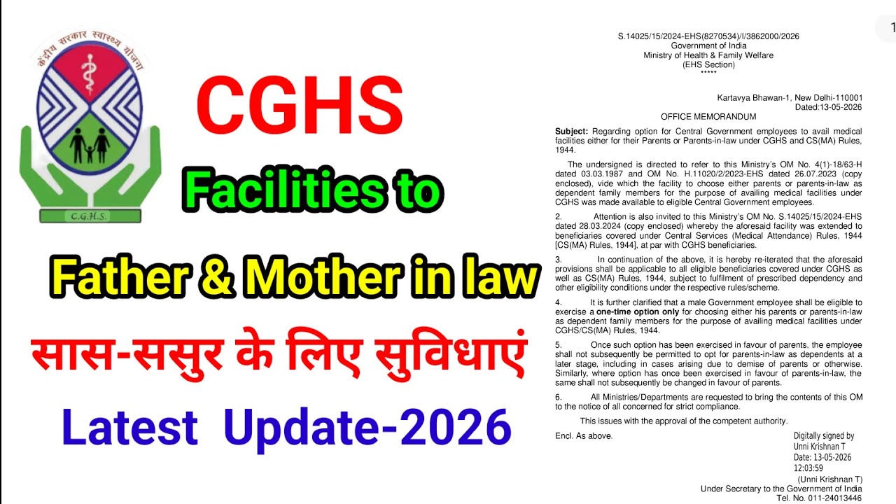 CGHS New Update 2026., CGHS