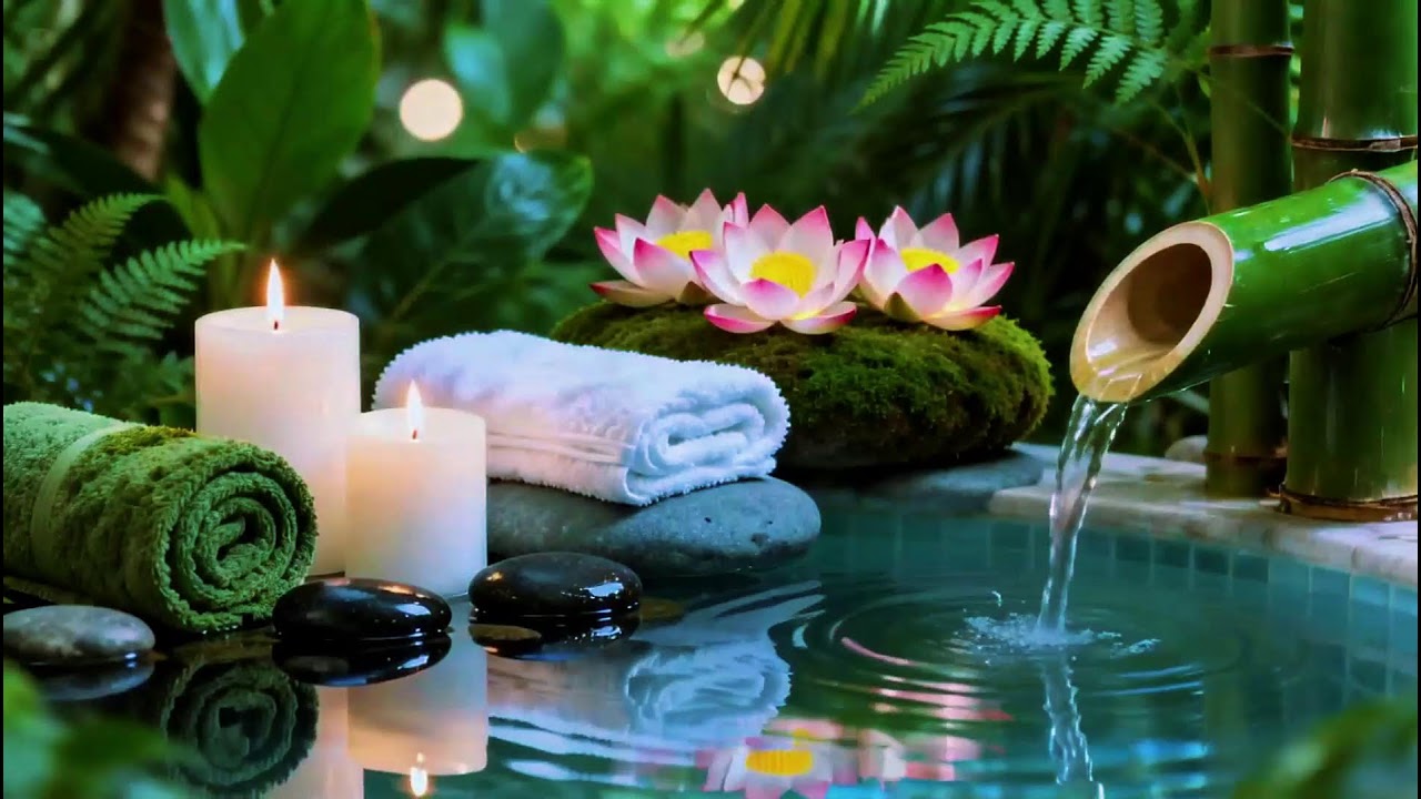 Relaxing Sleep Music with Bamboo Water Sound🌿Relaxing Sleep, Study & Calming Deep Relaxation,Yoga
