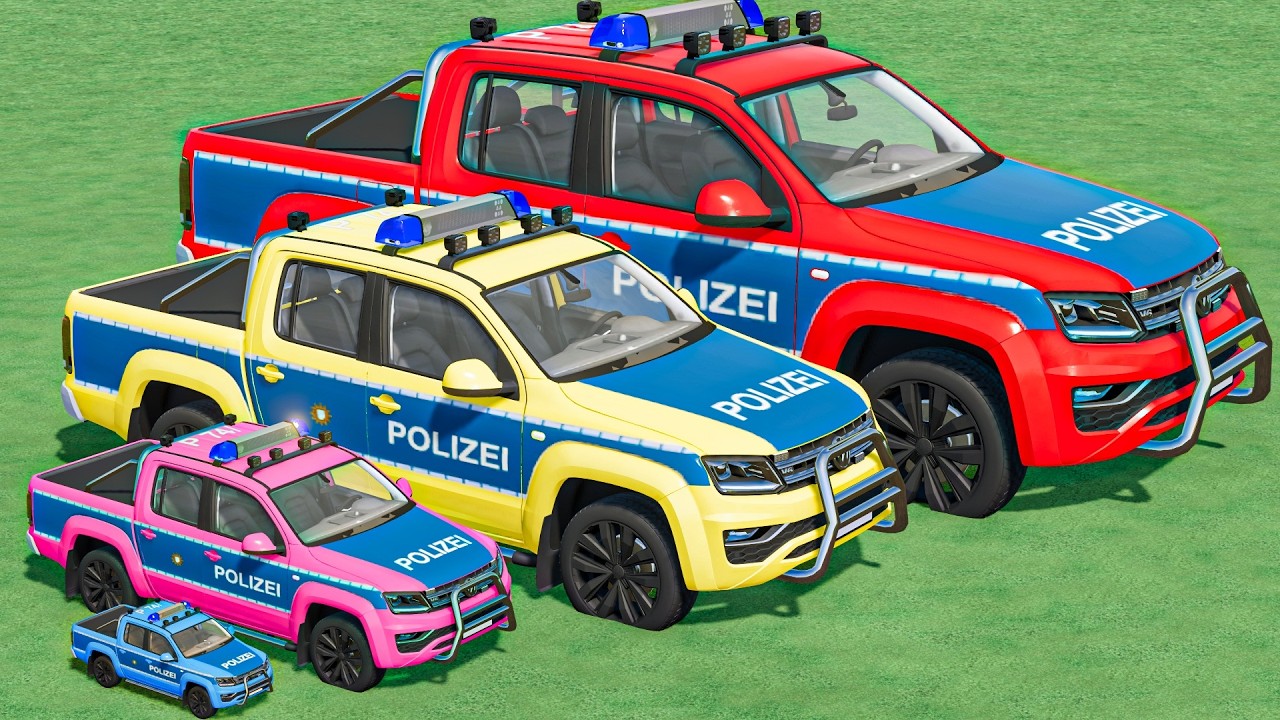 TRANSPORTING Mini to GIANT POLICE CARS  VEHICLES & TRUCKS  ! FS22