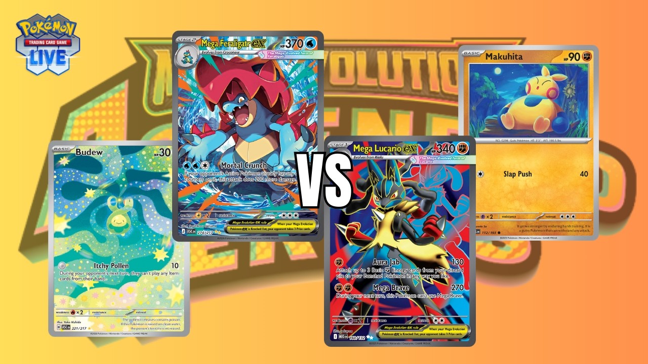 Mega Feraligatr ex VS. Mega Lucario ex - Feb 2026 Ranked (PTCGL: Mega Evolution - Ascended Heroes)