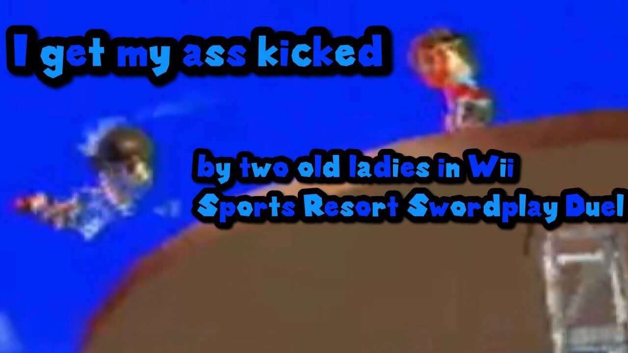 I get my arse kicked by two old ladies in Wii Sports Resort Swordplay Duel - AJ64