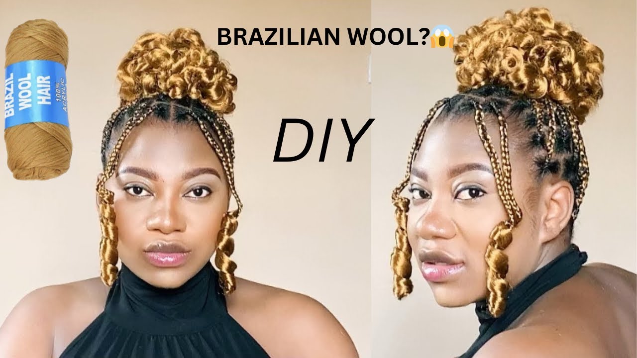Make The Trending TikTok Hairstyle Yourself Using Brazilian Wool / Knotless Braids