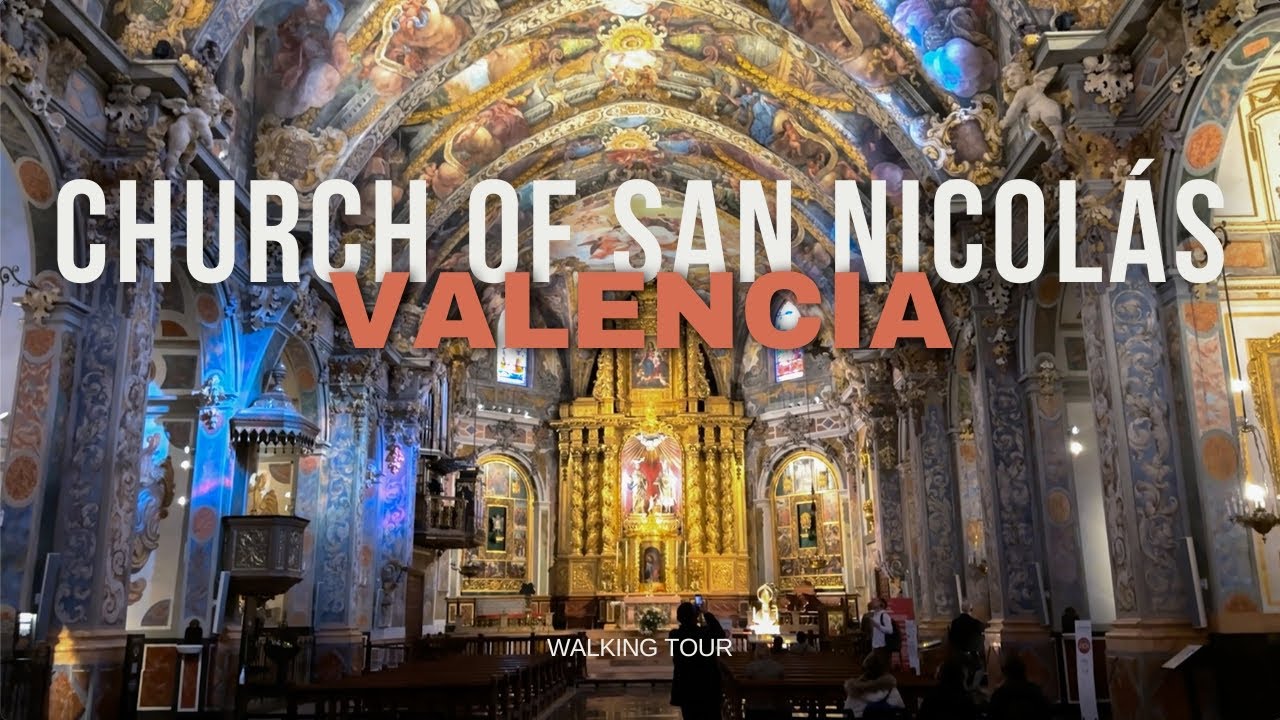 San Nicolas Church in Valencia, Spain Walking Tour 4K