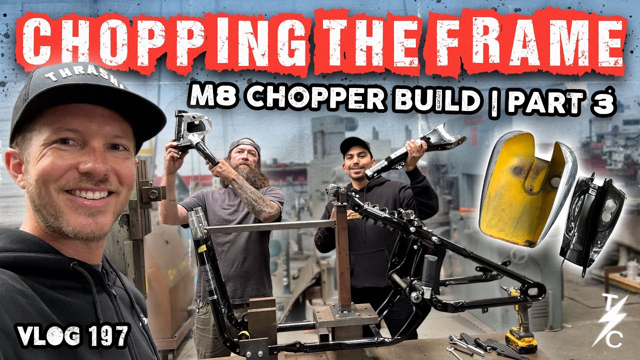 Chopping The Frame On Our M8 Chopper Build | Part 3 - Vlog 197