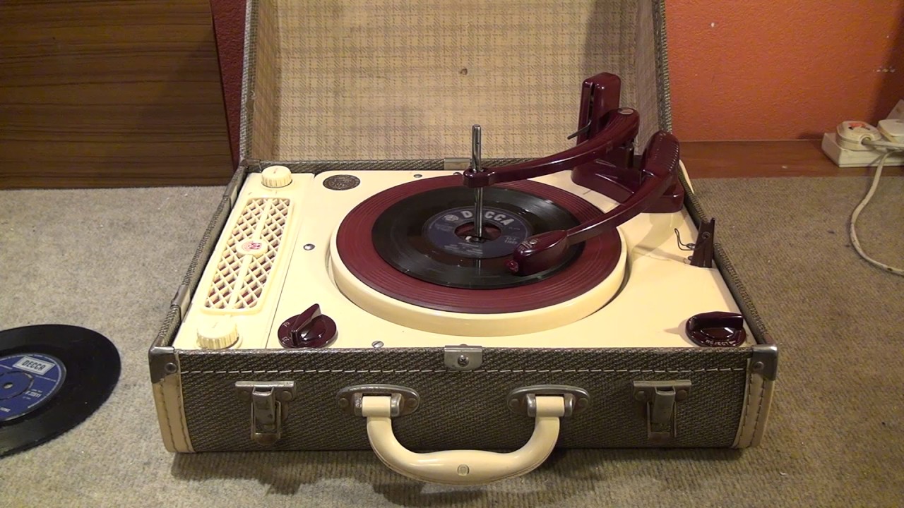 1950's Regentone Suitcase Record Player With Collaro Deck.