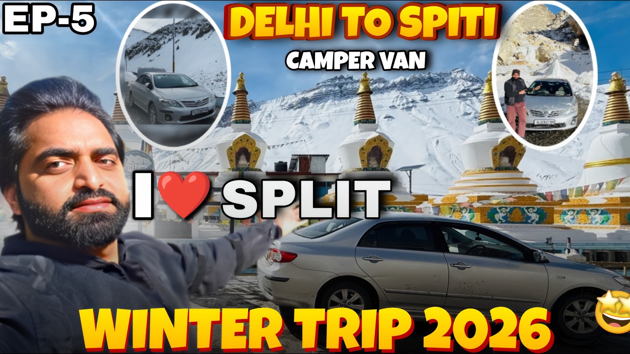 स्पीति पहुंचते ही देखी खतरनाक बर्फ -30°C 🥶 || Delhi to Spiti by road corolla altis Winter trip 2026