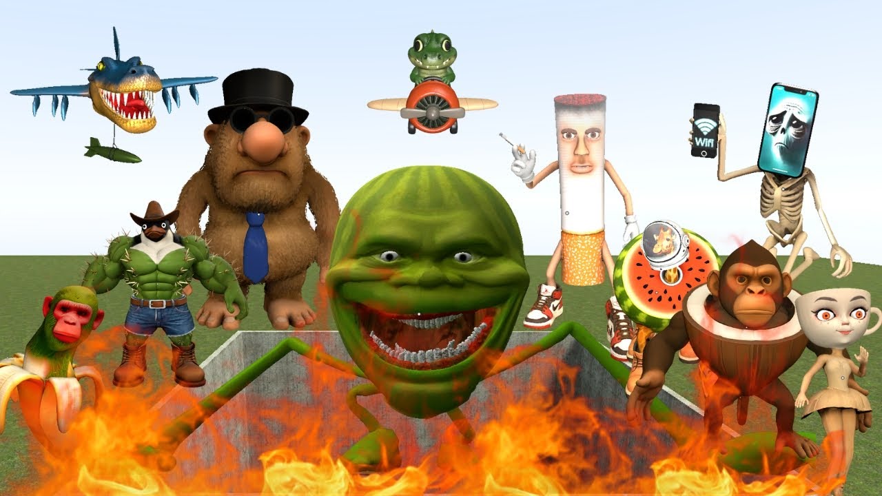 ALL NEW ITALIAN AI BRAINROT MEMES VS THE GIANT PIT FIRE WITH LIN GANG TAPES !- Garry's Mod