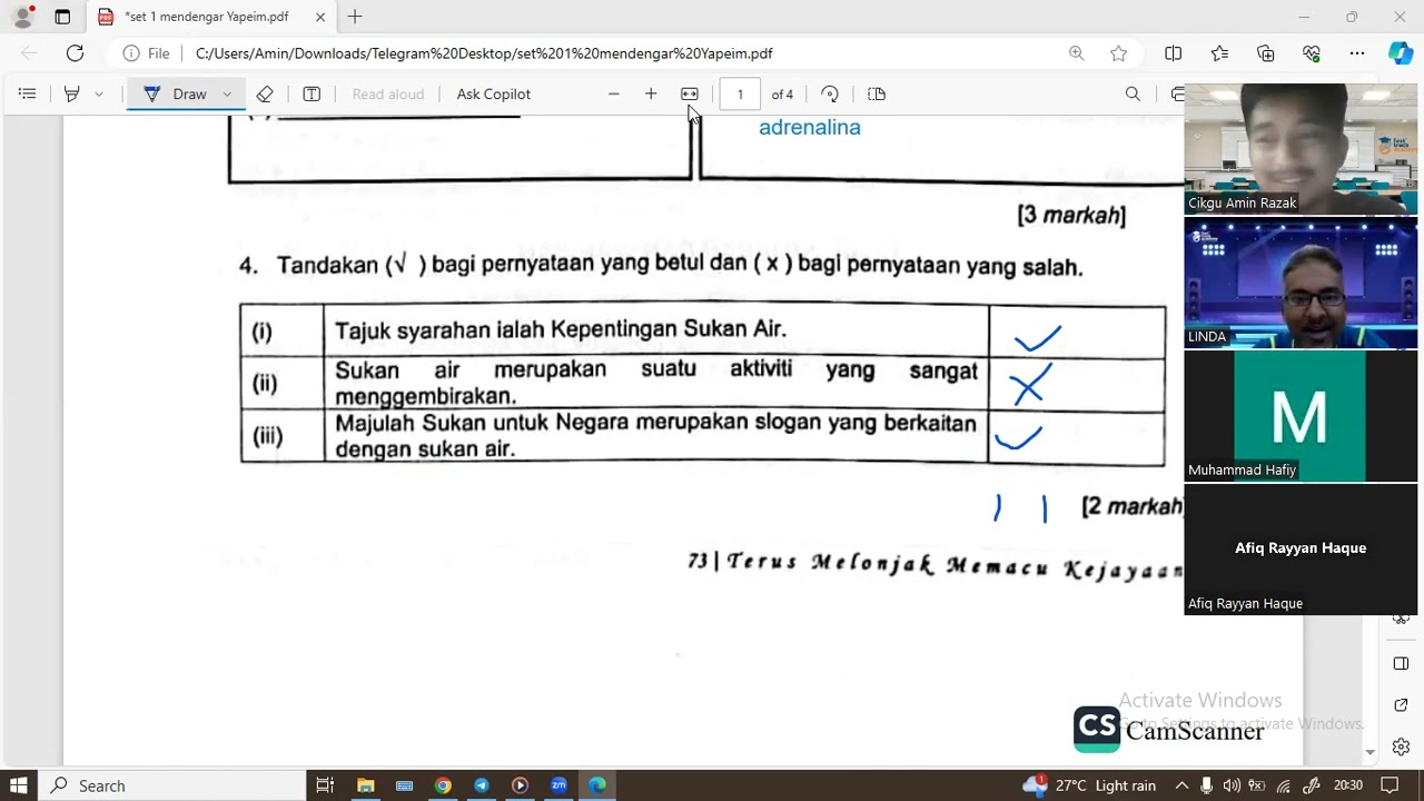latihan ujian mendengar YaPIEM