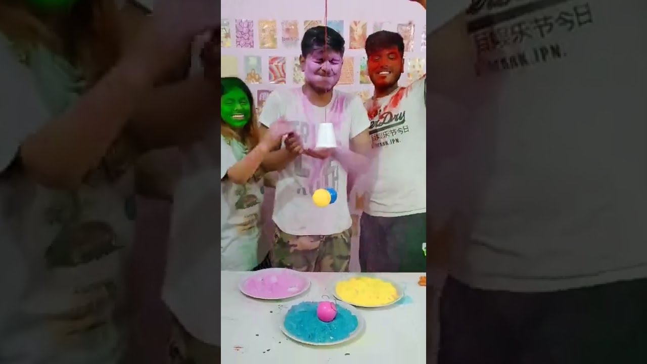 Holi Game~ CUT THE LUCKY ROPE CHALLENGE #shorts #funnyshorts #ytshort #holi2025