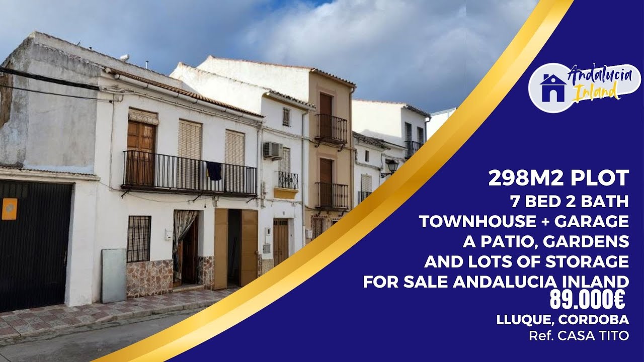 7 BED 2 BATH TOWNHOUSE+GARAGE A PATIO GARDENS AND LOTS - STORAGE FOR SALE ANDALUCIA INLAND CASA TITO