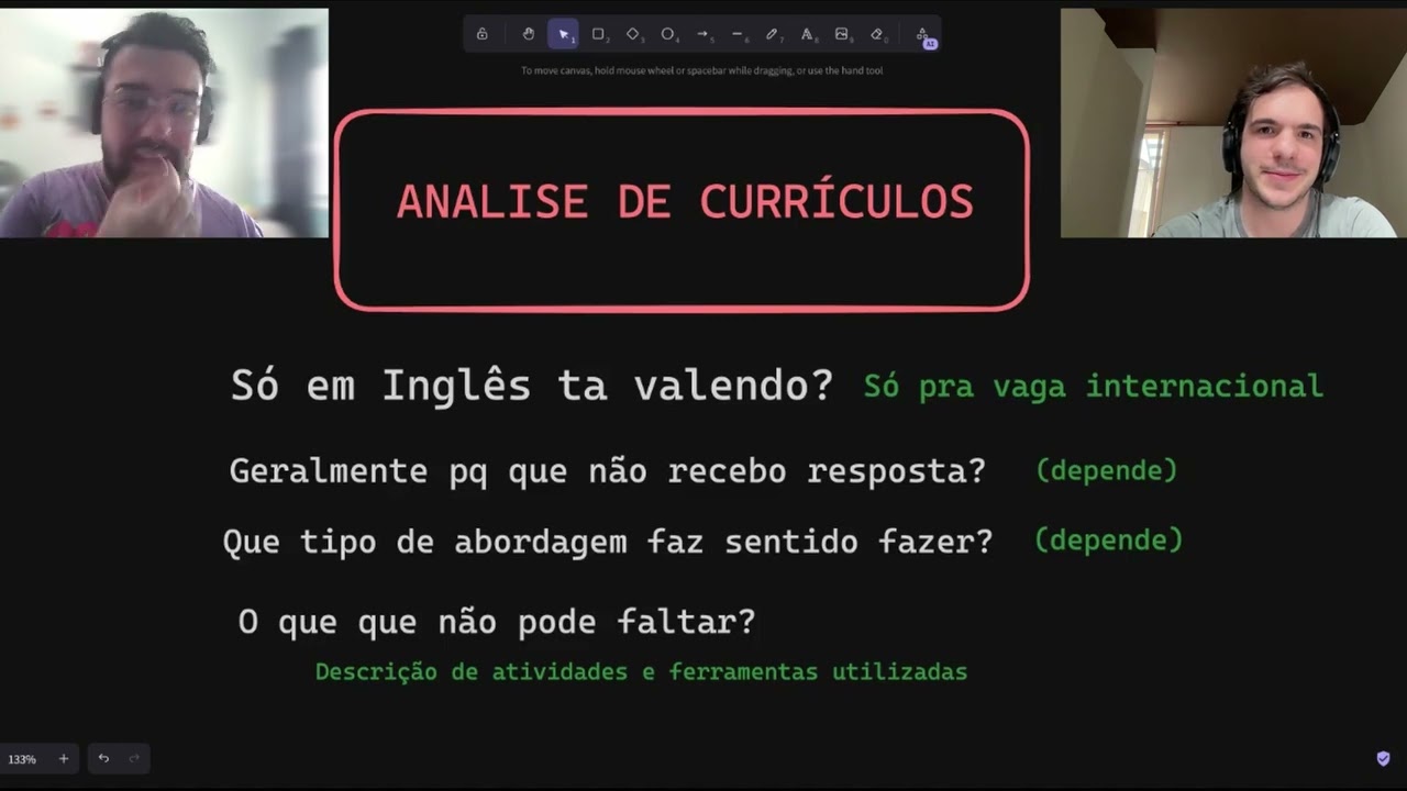 Tech Recruiter analisa 8 curr&iacute;culos