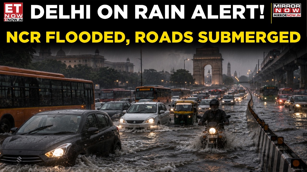 Delhi Rains Wreak Havoc! Massive Waterlogging, Traffic Jams As IMD Sounds Red Alert | Weather News