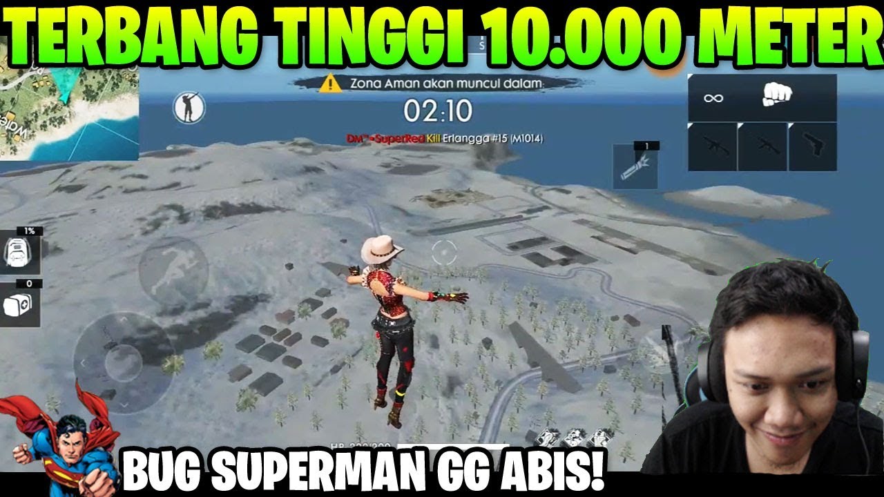SERU PARAH! CARA TERBANG DI ATAS DENGAN BUG SUPERMAN TINGGI BANGET! - Garena Free Fire