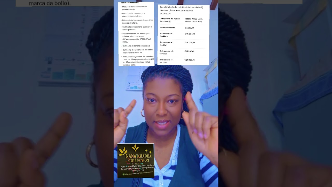 CUD and documents for Carta Soggiorno