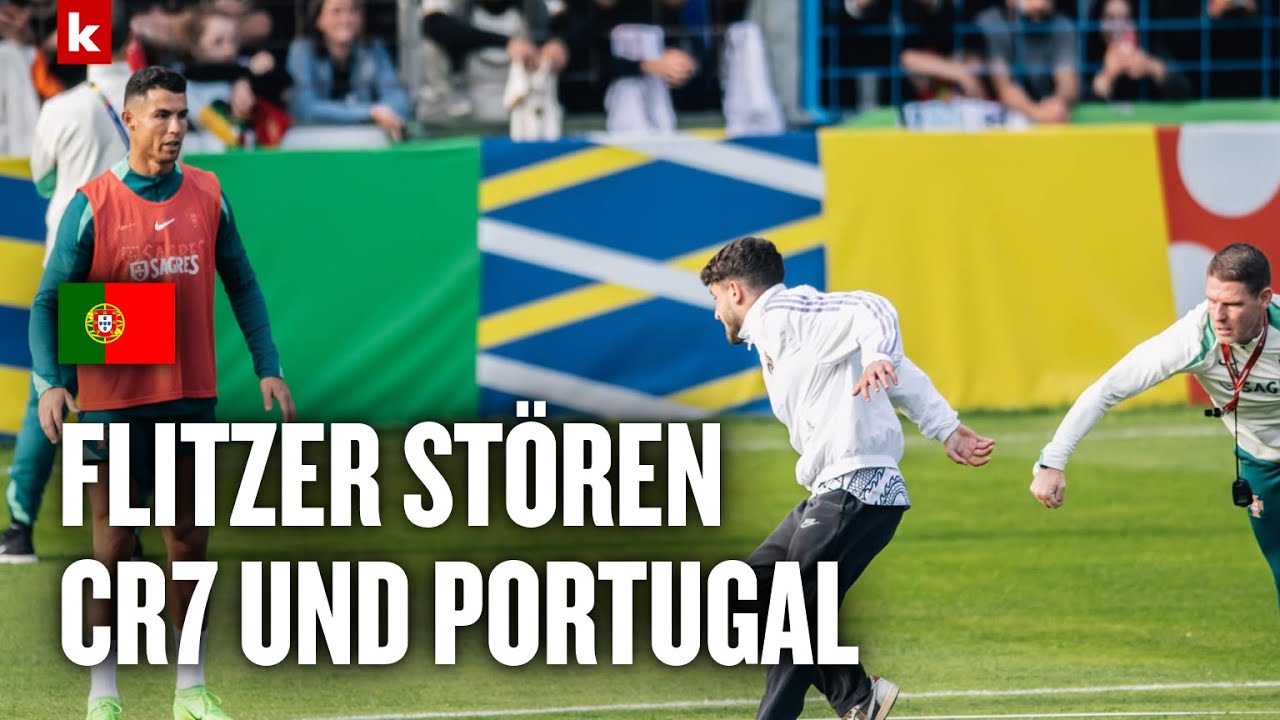 CR7-Wahnsinn in Gütersloh: Mehrere Flitzer beim Portugal-Training | EM 2024