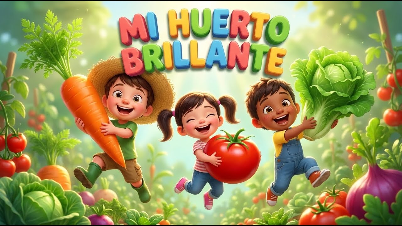 Mi Huerto Brillante | Canción infantil para aprender a sembrar y comer sano 🍅✨