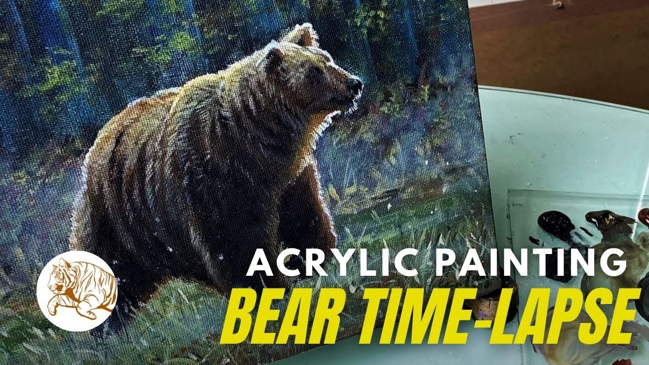 Painting A Bear In Acrylics |  Easy Process Explained