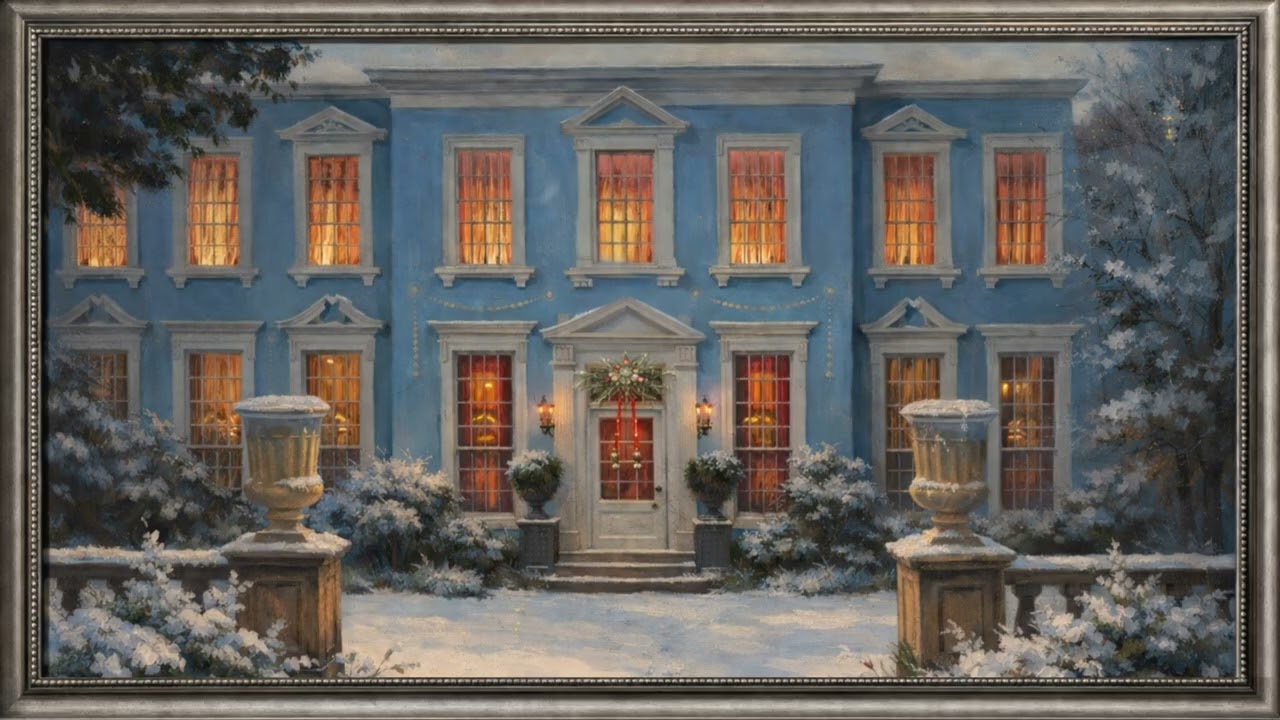 Wuthering Heights Winter Manor | Gothic Landscape Oil Painting | TV Frame Art