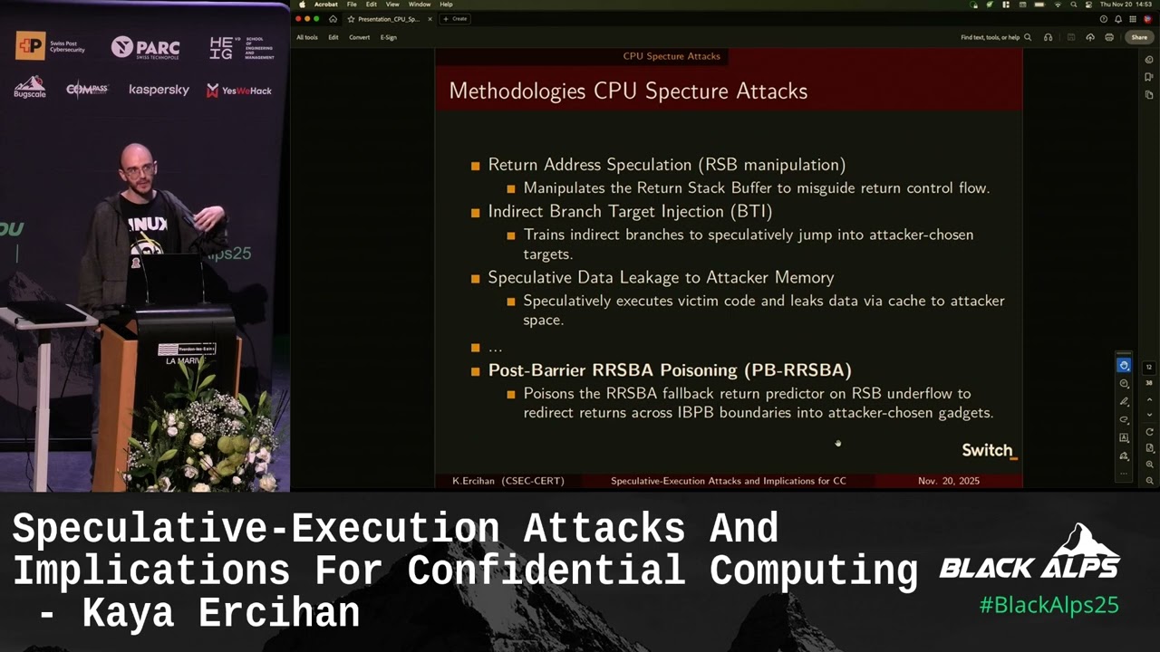 BlackAlps 2025: Speculative-Execution Attacks and impact For Confidential Computing - Kaya Ercihan