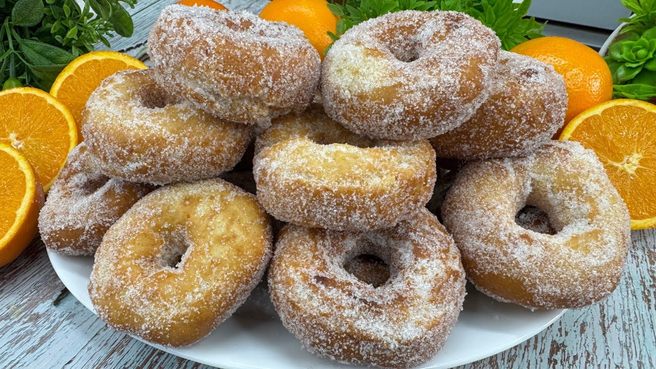 Rosquillas de Naranja 🍊 EXTRA ESPONJOSAS | Receta Fácil y Rápida