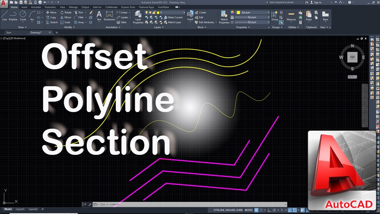 Lisp For AutoCAD Offset Polyline Section