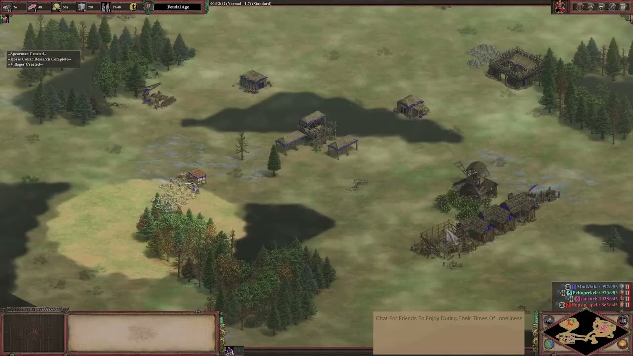 Day 72 of AOE2: Fast-forwarding for a few hours via friends, after which we shall have  1v1 ladder a