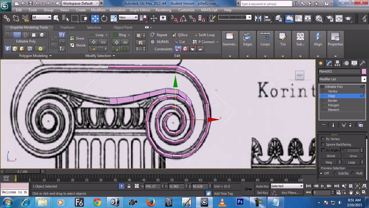 3ds Max tutorial Modeling Classic Column | 3ds max pillar modelling