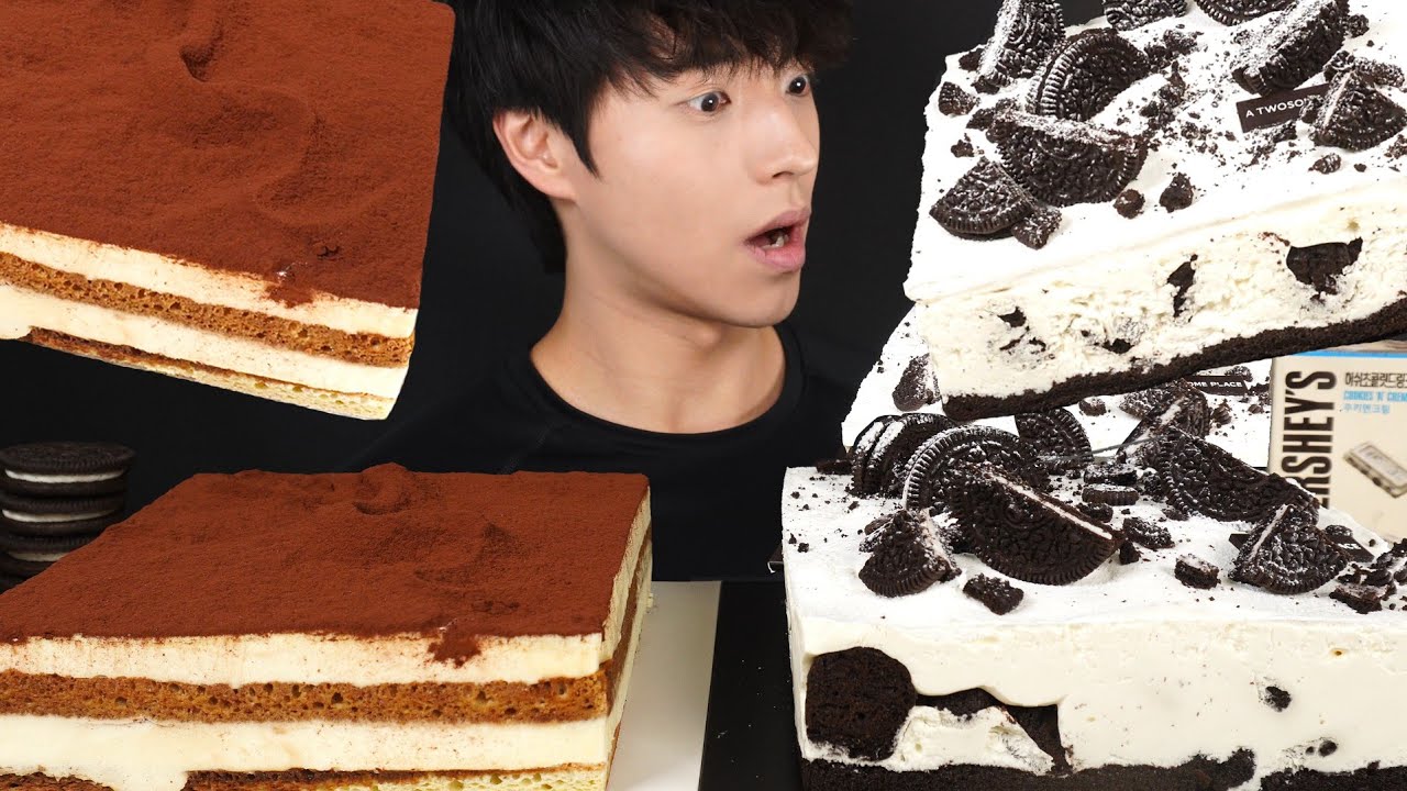 케이크 한입 가득 먹방! 투썸 아이스박스 티라미수 케이크 디저트 먹방 CHOCOLATE TIRAMISU CAKE & OREO ICE CREAM CAKE DESSERT MUKBANG