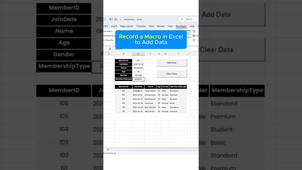 Excel Macro Magic: Automate Data Entry in Seconds! #ExcelTips #Macros #ProductivityHacks