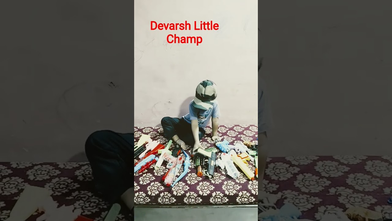 ❤️ Devarsh Little Champ ❤️ playing with guns🥰Gun lover🥰