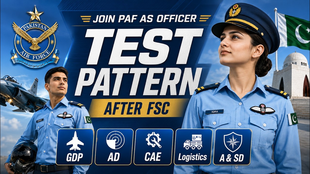 PAF Jobs 2026 Registration |PAF Female Jobs 2026 |PAF GDP, AD, CAE, Logistics Test Pattern