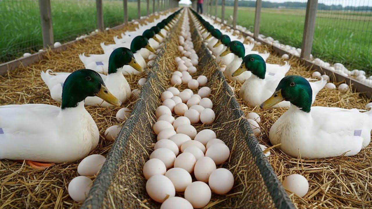 Duck farming & poultry - Inside the free range duck farm for eggs and meat - Organic farming