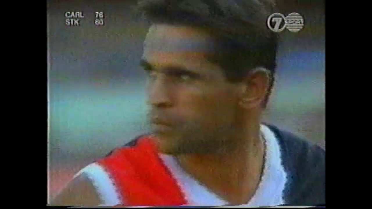 Nicky Winmar gets upset - Round 20, 1998 - Anthony Franchina was the tagger on the day