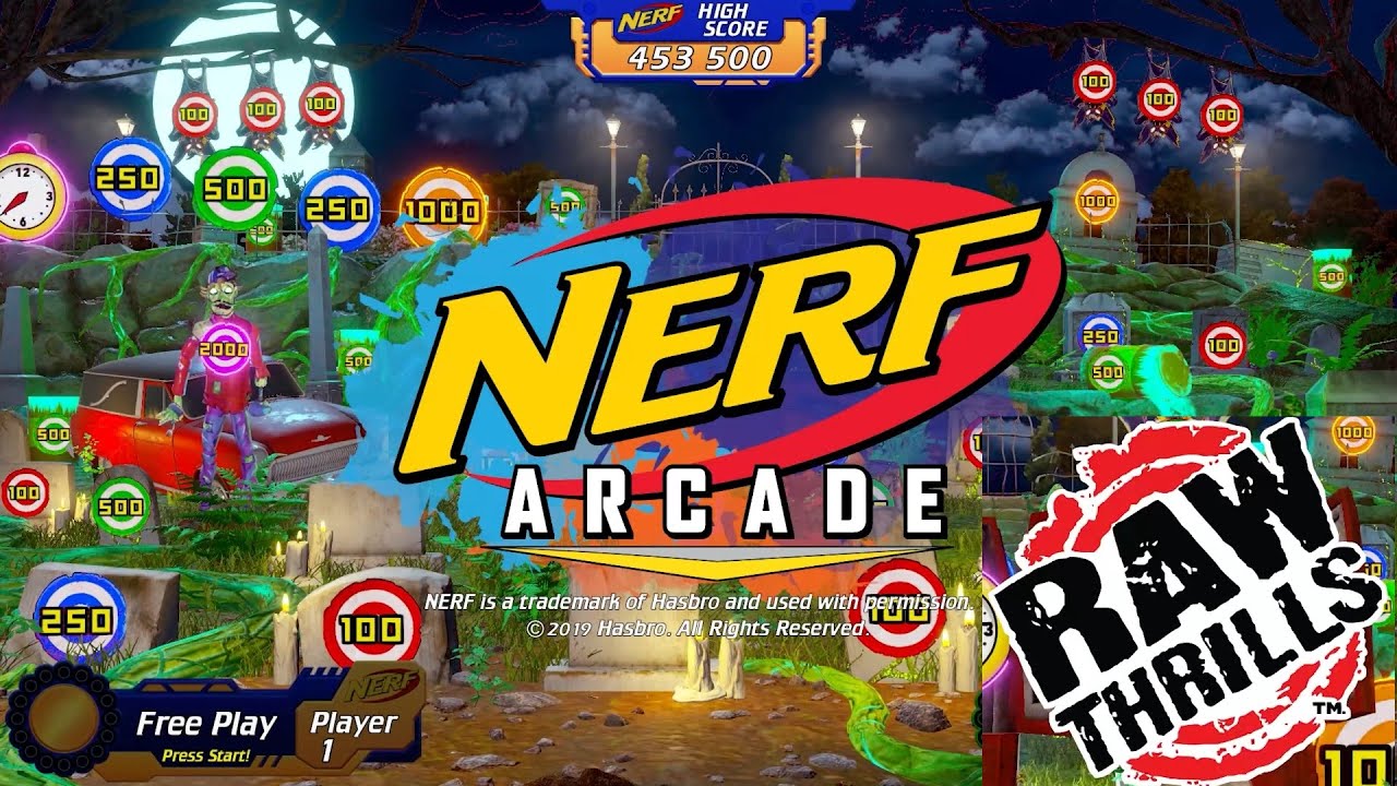 NERF ARCADE SHOOTER - RAW THRILLS - TEST GAMEPLAY #retrogaming #arcade #gameplay