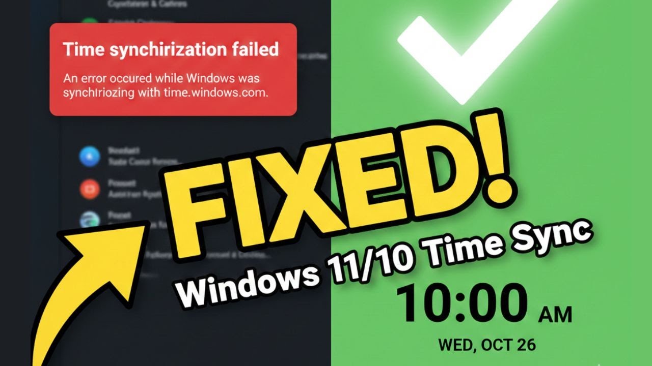 Как исправить ошибку синхронизации времени в Windows 11/10 (2026)