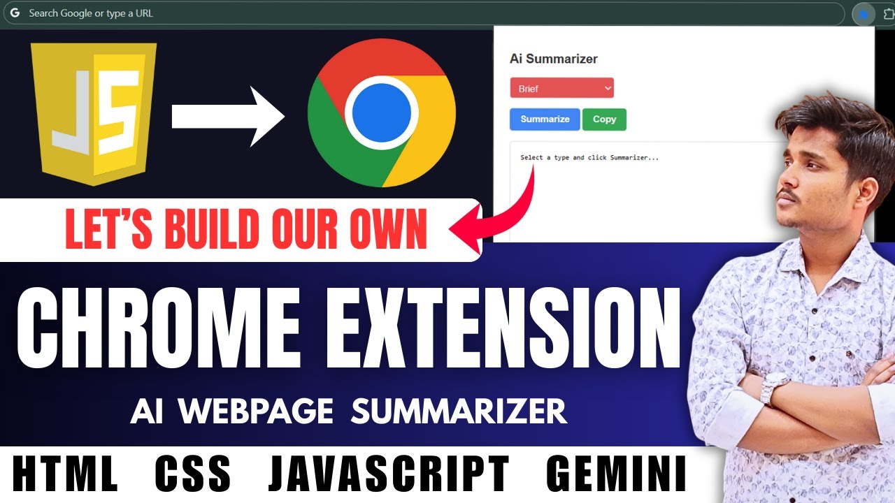 Build a Chrome Extension | AI Webpage Summarizer | HTML, CSS, JS, Gemini | Beginner Friendly