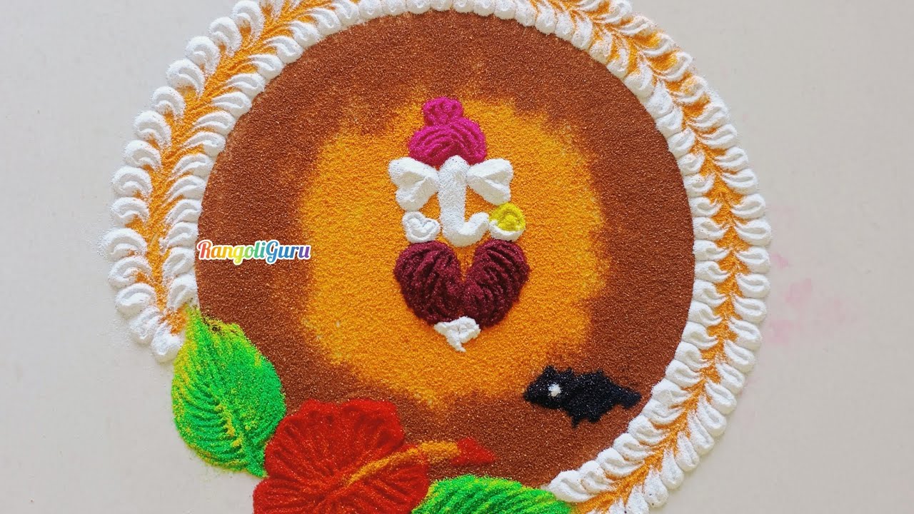 Ganesh Chaturthi Rangoli | Ganeshji ki Rangoli | Ganpati Bappa Kolam @RangoliGuru  #rangoli #art
