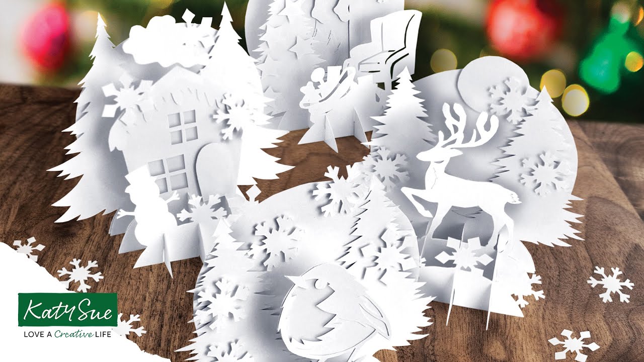 3D Pop Up Paper Cut Christmas Cards