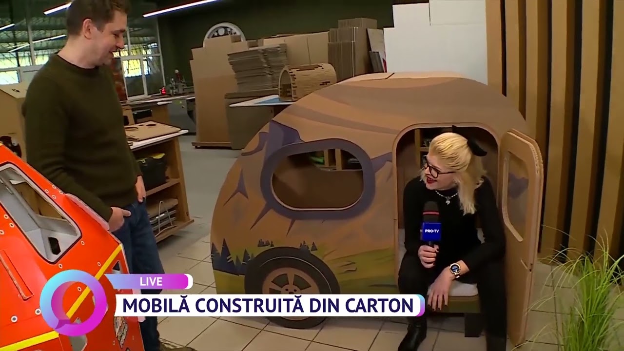 Mobilă construită din carton
