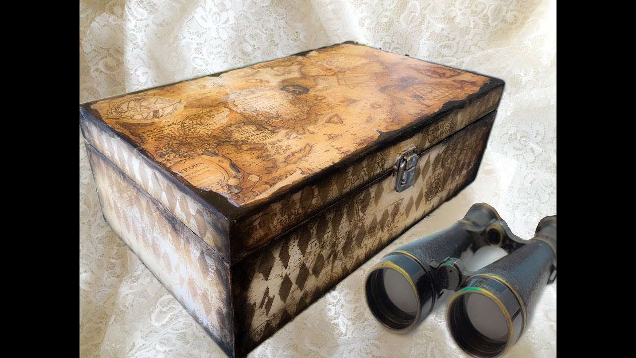 Decoupage Tutorial Paper on Wooden Box - Ντεκουπάζ σε Ξύλο με Χαρτί -DIY Craft by Debi