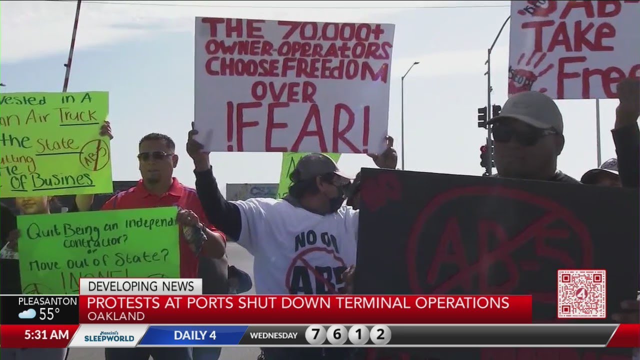 Port of Oakland protests shut down terminal operations