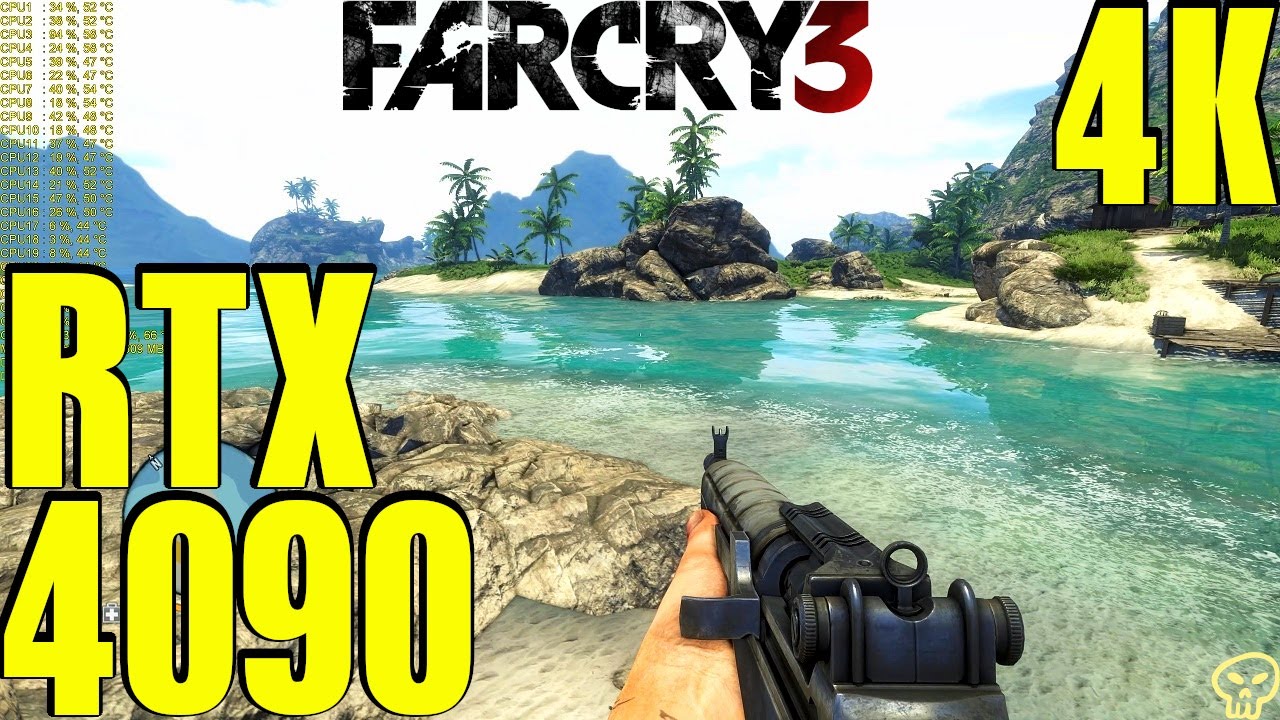 Far Cry 3 RTX 4090 MSAA8X Максимальная производительность настроек 4K UltraHD