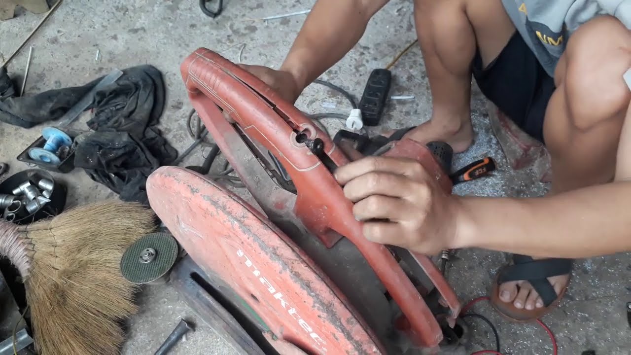 máy cắt sắt làm nặng hay bị bệnh này (cách sửa chắc chắn bền hơn)-ktd