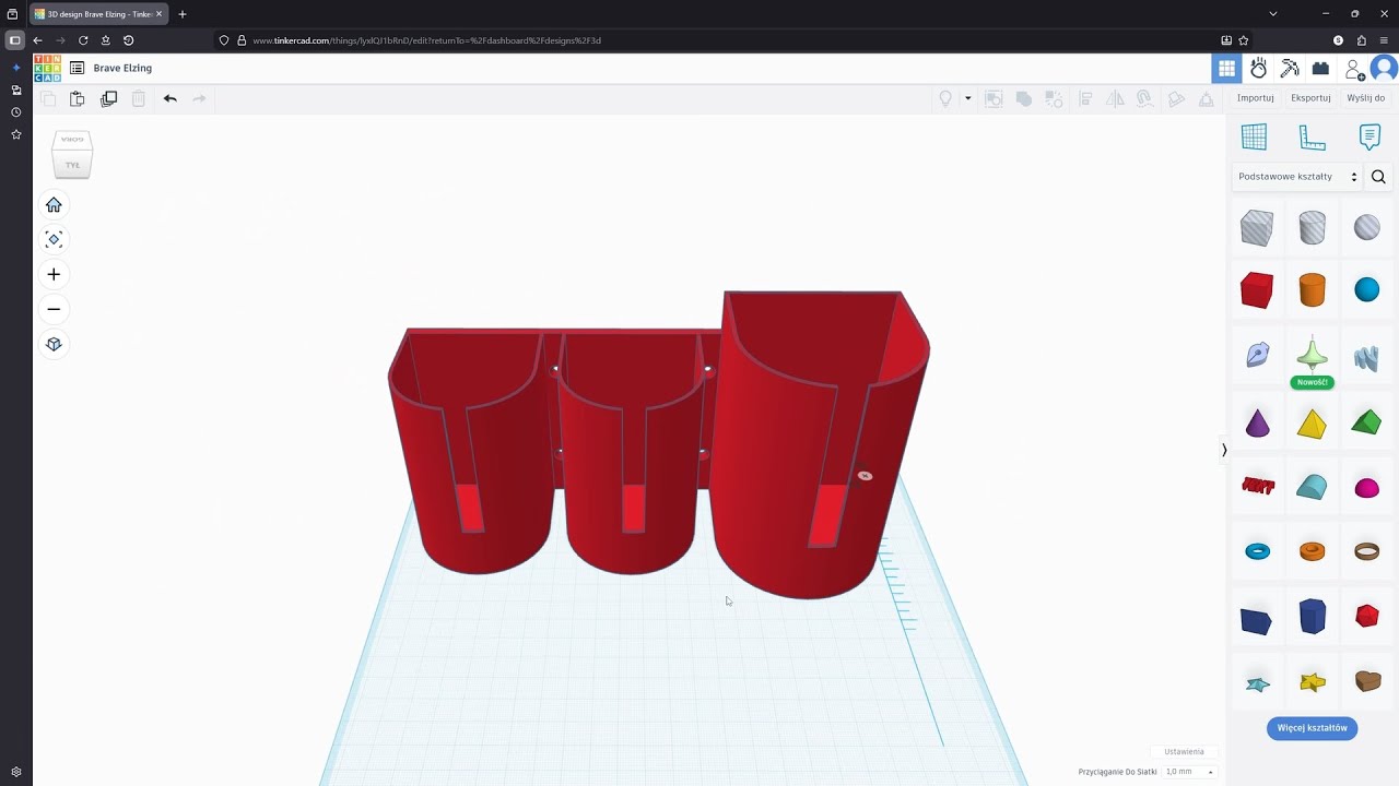 Tinkercad - Pojemnik na worki - praktyczny projekt